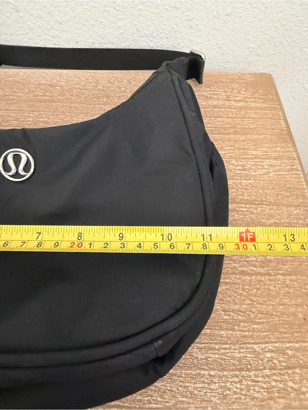 Lululemon City Essentials Shoulder Bag Black/Silver Crescent Shape Purse